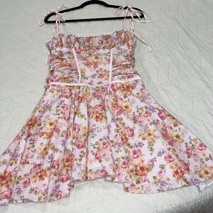 House CB ALEJANDRA XS 
LIGHT LAVENDER PRINT CORSET DRESS